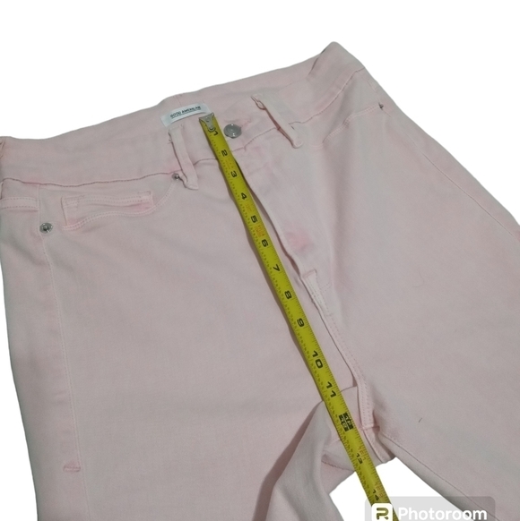 Good American Pink Crop Skinny Jeans High Rise Stretch Soft Pastel Size 15 - Picture 6 of 8